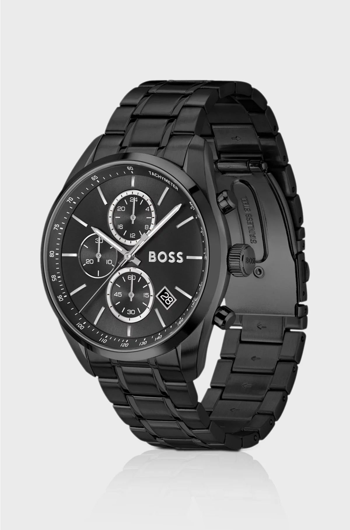 BLACK-PLATED WATCH WITH TONAL DIAL